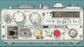 Detailed Illustration of Vintage Electronic Device and Controls Royalty Free Stock Photo