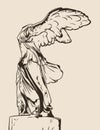 A detailed illustration of the Winged Victory of Samothrace Royalty Free Stock Photo