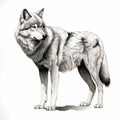 Detailed Illustration Of A Wolf In High-contrast Shading Royalty Free Stock Photo