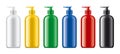 Colored plastic Bottles set. Non-transparent version. Royalty Free Stock Photo