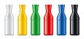 Set of Colored Plastic Bottles. Non-transparent version.