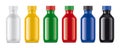 Set of Coloreds Non-transparents Pharmaceuticals Bottles. Royalty Free Stock Photo