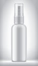 Spray bottle on background. Glossy surface version. Royalty Free Stock Photo