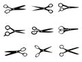 Vector set of scissors Royalty Free Stock Photo