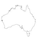 Australia Outlline Map.
