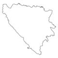 Bosnia Outlline Map.