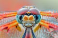 A detailed image of a dragonfly's compound eyes, capturing its mesmerizing iridescence and multifaceted structure Royalty Free Stock Photo