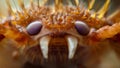 Detailed image of a flys mandibles exhibiting the intricate arrangement of sharp teeth used for chewing and breaking