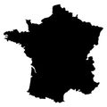 France Black Map.