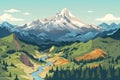 Detailed image of the mountains. Beautiful illustration picture. Generative AI Royalty Free Stock Photo