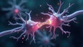 Microscopic View of Neuron Connection and Synaptic Transmission