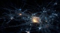 Detailed image of neurons in the human brain. Royalty Free Stock Photo
