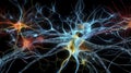 Detailed image of neurons in the human brain. Royalty Free Stock Photo