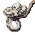 Python coiled on a branch Royalty Free Stock Photo