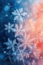 A detailed image of snowflakes shimmering under the light Royalty Free Stock Photo