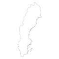 Sweden Outlline Map.