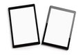 Detailed Image of Two Tablet Computers, Isolated on White Background Royalty Free Stock Photo