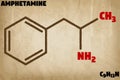 Detailed illustration of the molecule of Amphetamine Royalty Free Stock Photo