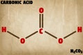 Detailed illustration of the molecule of Carbonic acid acid Royalty Free Stock Photo