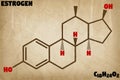 Detailed illustration of the molecule of Estrogen