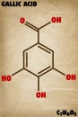 Detailed illustration of the molecule of Gallic acid