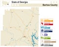 Map of Bartow County in Georgia USA Royalty Free Stock Photo