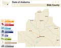 Infographic and map of Bibb County in Alabama USA