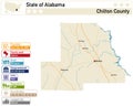 Infographic and map of Chilton County in Alabama USA