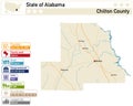 Infographic and map of Chilton County in Alabama USA Royalty Free Stock Photo