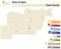 Detailed infographic and map of Clark County in Idaho Royalty Free Stock Photo