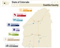 Map of Costilla County in Colorado USA Royalty Free Stock Photo
