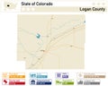 Map of Logan County in Colorado USA