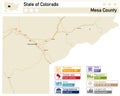 Map of Mesa County in Colorado USA Royalty Free Stock Photo
