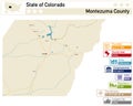 Map of Montezuma County in Colorado USA