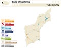 Infographic and map of Yuba County in California USA