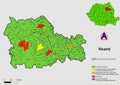 Map of Romania with administrative divisions of Neamt county map with communes, city, municipalities, county seats