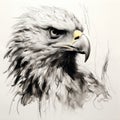 Detailed Ink And Spray Paint Drawing Of An Eagle In The Style Of Hugues Merle Royalty Free Stock Photo