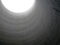 Inside view of power plant cooling tower.