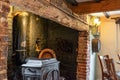 Detailed interior of an old, English traditional styled pub and restaurant in a rural location.