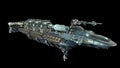 Detailed interstellar spaceship isolated on black Royalty Free Stock Photo
