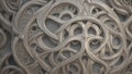 A detailed, intricate Celtic knot pattern in a metallic finish.