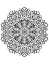 Detailed intricate circular mandala coloring page