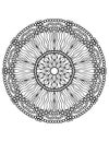 Detailed intricate circular mandala coloring page