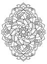 Detailed intricate geometric pattern mandala coloring page