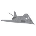 Detailed Isometric Illustration of an F-117 Nighthawk Stealth Fighter Airborne in EPS10