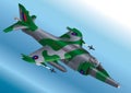 Detailed Isometric Vector Illustration of a US Marine Corp AV-8A / AV-8B Vertical Take Off Jet Fighter harrier Royalty Free Stock Photo