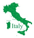 Detailed Italy map by region. Vector illustration