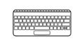 Detailed Keyboard Outline Icon for Tech and UI, vector design Generative AI Royalty Free Stock Photo
