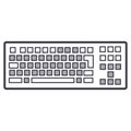 Detailed keyboard vector line icon, sign, illustration on background, editable strokes Royalty Free Stock Photo