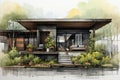 Detailed landscape design plan on paper for outdoor space transformation with exquisite vision